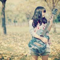 Fresh and artistic pictures of girls playing guitar