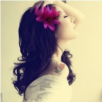 Nice, fresh and beautiful girl avatar with flower pictures