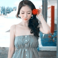 Nice, fresh and beautiful girl avatar with flower pictures