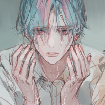 HD sad anime male head desperate crying picture avatar