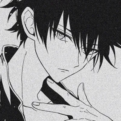 Avatar picture anime boy black and white super cool