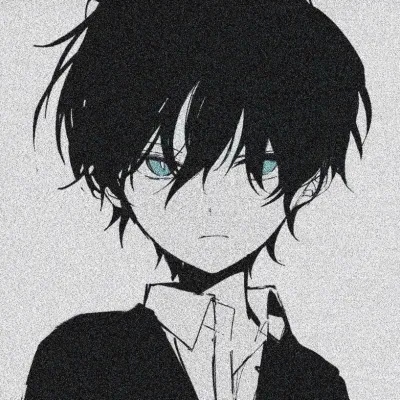 Avatar picture anime boy black and white super cool