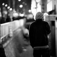 Real sad black and white avatar boy lonely back picture