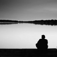 Real sad black and white avatar boy lonely back picture