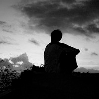 Real sad black and white avatar boy lonely back picture