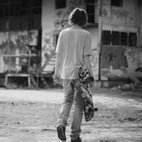 Real sad black and white avatar boy lonely back picture