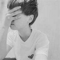 Black and white very sad boy's lovelorn WeChat avatar picture