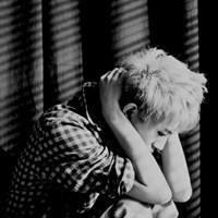 Black and white very sad boy's lovelorn WeChat avatar picture