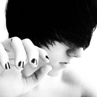 Handsome avatar male sad lonely black and white real picture