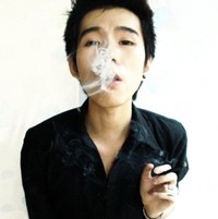 Picture of a decadent boy spitting smoke avatar