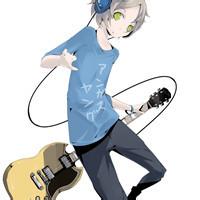 A more literary avatar picture of a boy playing guitar