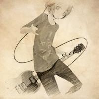 A more literary avatar picture of a boy playing guitar