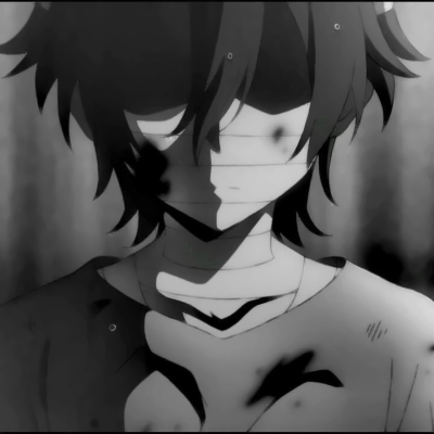 QQ avatar boy cold sad domineering anime black and white high definition pictures