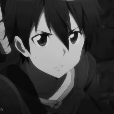 QQ avatar boy cold sad domineering anime black and white high definition pictures