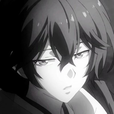 QQ avatar boy cold sad domineering anime black and white high definition pictures