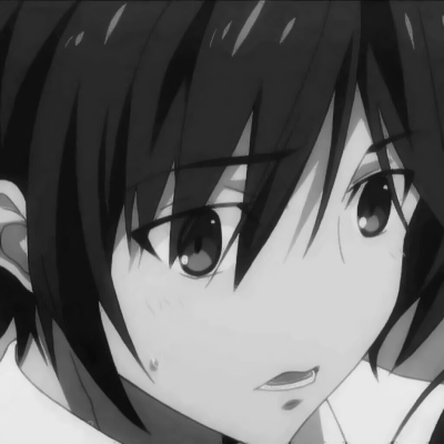 QQ avatar boy cold sad domineering anime black and white high definition pictures