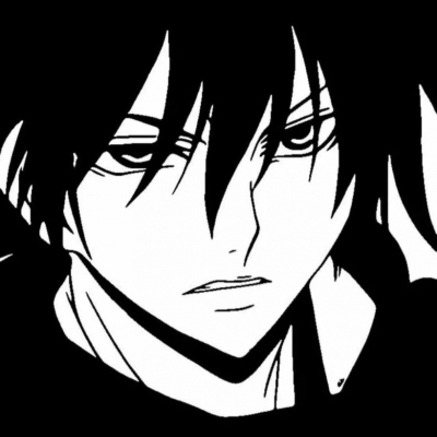 Black and white anime male head