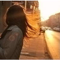 Beautiful sunset artistic conception qq avatar girl picture