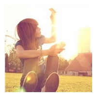 Beautiful sunset artistic conception qq avatar girl picture