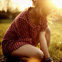 Beautiful sunset artistic conception qq avatar girl picture