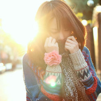 Beautiful sunset artistic conception qq avatar girl picture