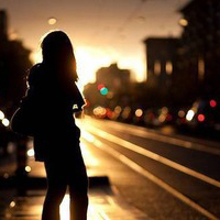 Beautiful and sad picture of melancholy female head