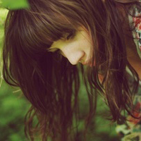 Beautiful and sad picture of melancholy female head