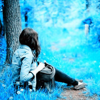 Fresh and beautiful light blue QQ avatar girl pictures