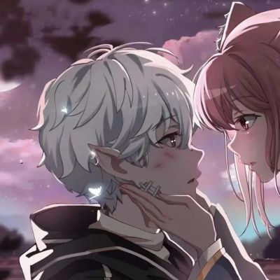 Couple avatar anime love head cute one man and one woman beautiful romantic couple high definition WeChat avatar picture