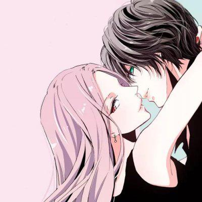 Unobvious anime couple avatars, one boy and one girl. Super sweet anime couple cute avatar pictures.