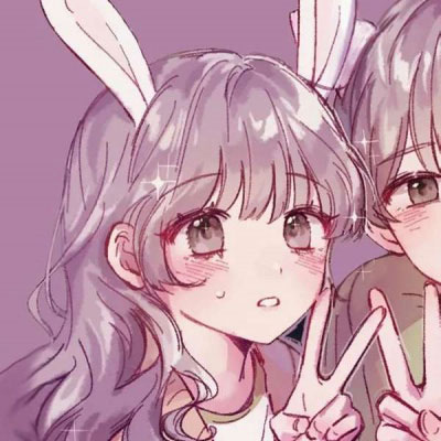 Couple avatars, anime love heads, cute one on the left and one on the right. Super nice anime couple HD WeChat avatar pictures
