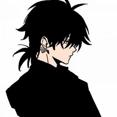 Super cool black and white boy anime avatar, cool and cold Tik Tok hot male avatar