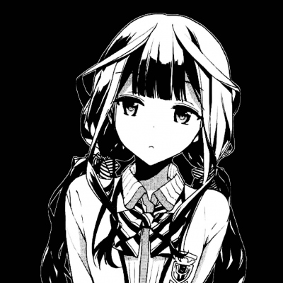 Anime girl's avatar is black and white, super cool and cool. A very good-looking and temperamental two-dimensional anime girl's avatar.