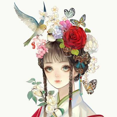 The latest 2022 anime with strong and sweet ancient style artistic conception. Girls hand-painted ancient style beautiful high-definition anime heads.