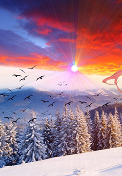 Two dimensional winter scenery pictures wallpaper