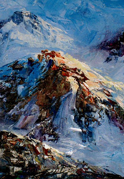 A collection of exquisite gouache snow mountain scenery pictures