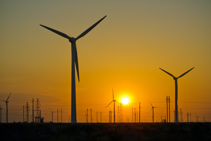 Xinjiang wind power scenery picture material