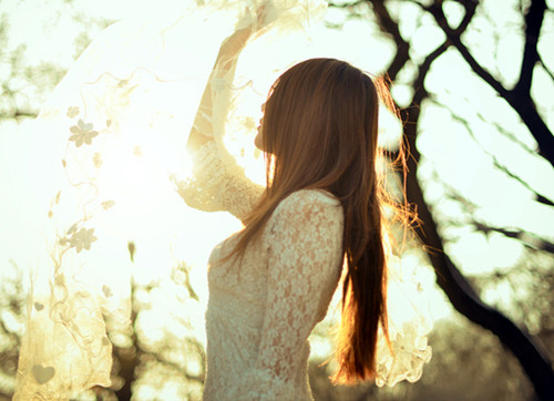 Beautiful picture of girl's side face