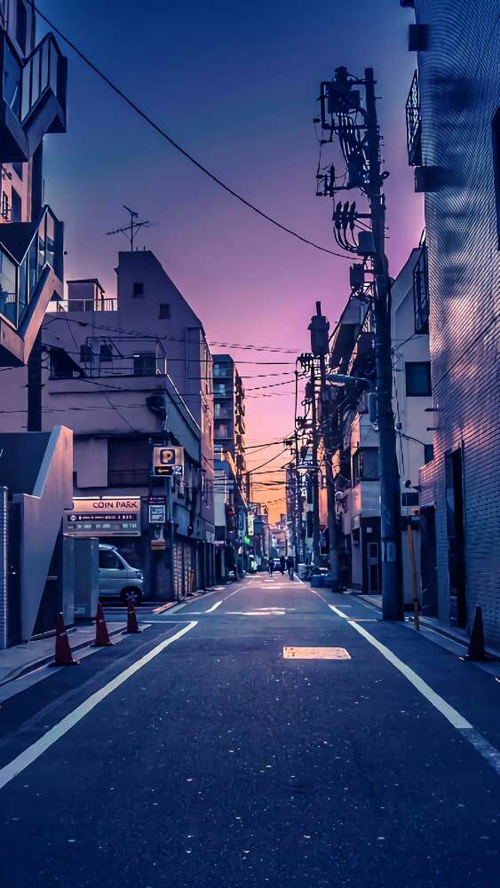 Beautiful pictures of city streets, pictures of Japanese streets with artistic conception