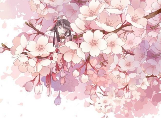 Sakura background picture in circle of friends