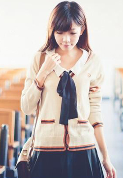 HD photo of a fresh beauty in school uniform