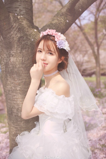 A collection of beautiful and lovely fresh girls in wedding dresses