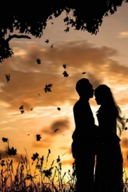 Beautiful twilight couple loving pictures